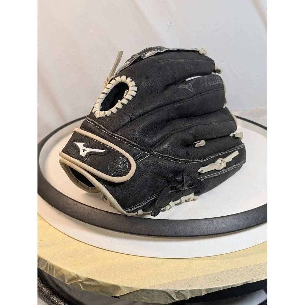 Mizuno Baseball Glove Left Hand Thrower 12 Inch Black Good Leather Mitt